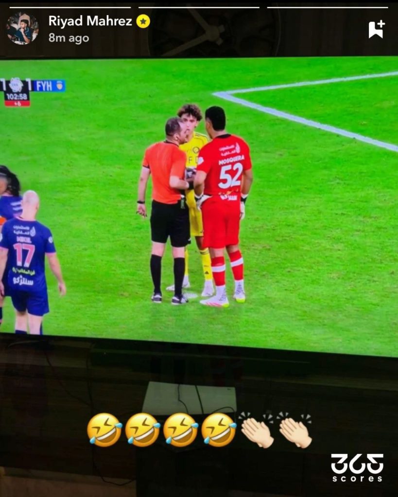 سخرية رياض محرز من ركلة جزاء النصر