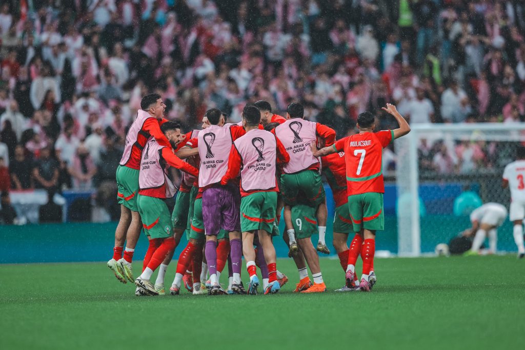 من مباراة المغرب ضد الأردن في نهائي كأس العرب