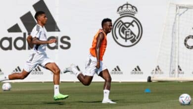 فينيسيوس توبياس وفينيسيوس جونيور في تدريبات ريال مدريد (المصدر:Gettyimages)