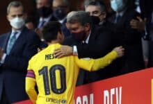 خوان لابورتا - ليونيل ميسي - برشلونة (المصدر:Gettyimages)