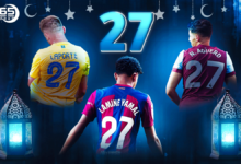 أفضل 3 لاعبين رقم قميصهم 27