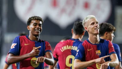 داني أولمو - لامين يامال - برشلونة (المصدر:Gettyimages)