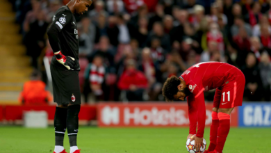 ميلان ضد ليفربول - محمد صلاح - مايك ماينان - المصدر (Getty images)