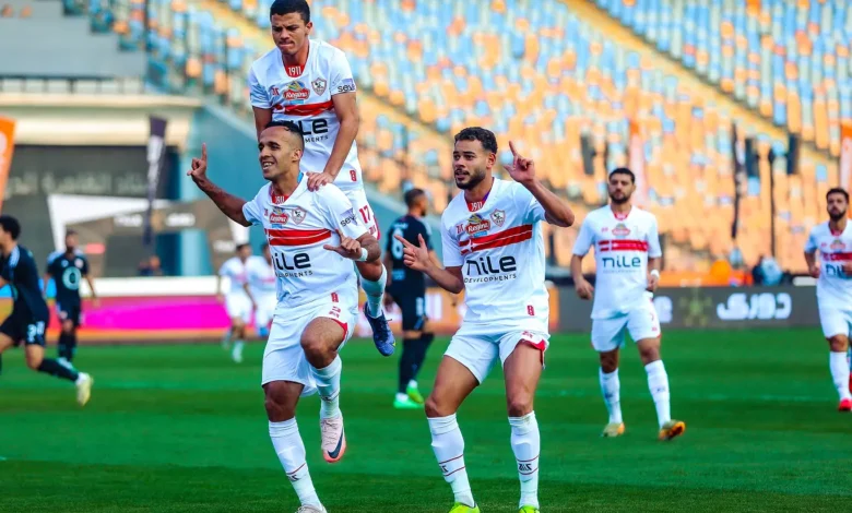 معلومات عن مباراة الزمالك اليوم ضد زد - نبيل عماد دونجا - ناصر منسي - محمد شحاتة - الزمالك (تصوير: مصطفى الشحات)