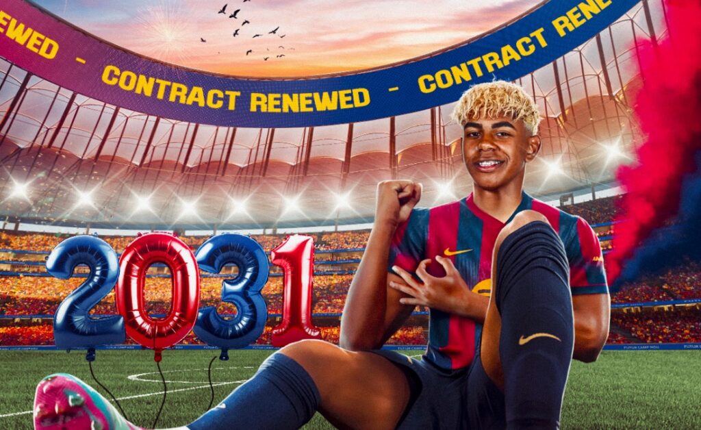 تجديد عقد لامين يامال مع برشلونة