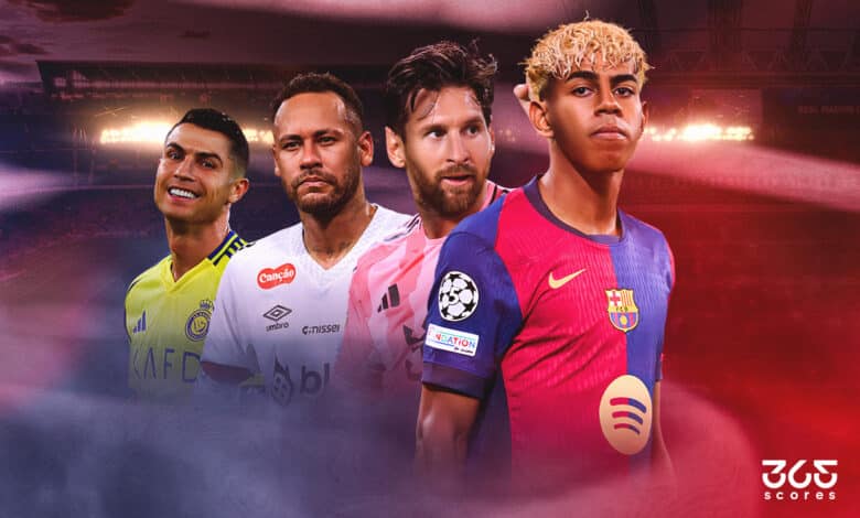 لامين يامال - ليونيل ميسي - نيمار - كريستيانو رونالدو