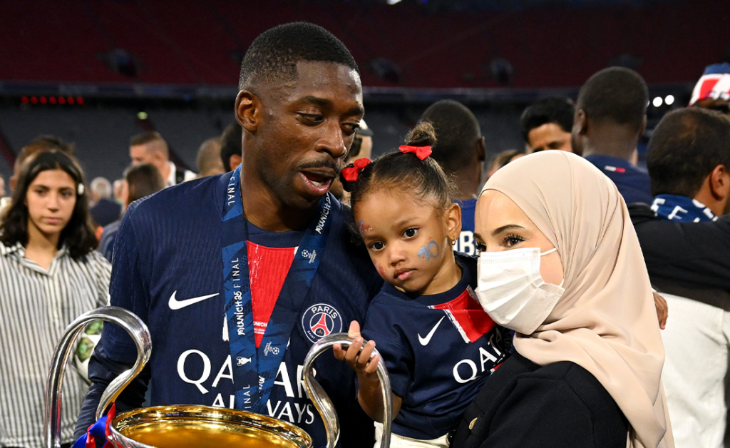 عثمان ديمبيلي وزوجته ريما إدبوش - المصدر: (Getty images)