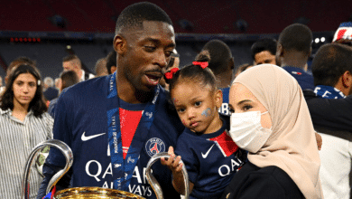 عثمان ديمبيلي وزوجته ريما إدبوش - المصدر: (Getty images)