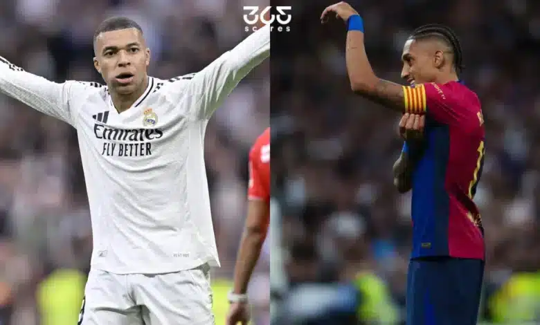 كيليان مبابي - رافينيا - موعد مباراة ريال مدريد ضد برشلونة