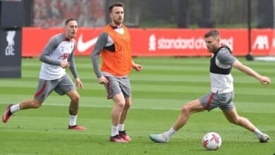 جيمس ميلنر - دييجو جوتا - كونستانتينوس تسيميكاس - ليفربول (المصدر:Gettyimages)