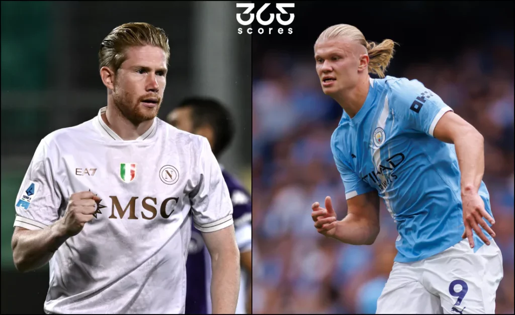 إيرلينج هالاند - كيفين دي بروين - مانشستر سيتي - نابولي (المصدر:Gettyimages)