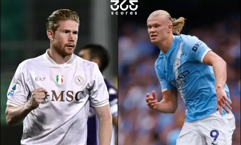 إيرلينج هالاند - كيفين دي بروين - مانشستر سيتي - نابولي (المصدر:Gettyimages)