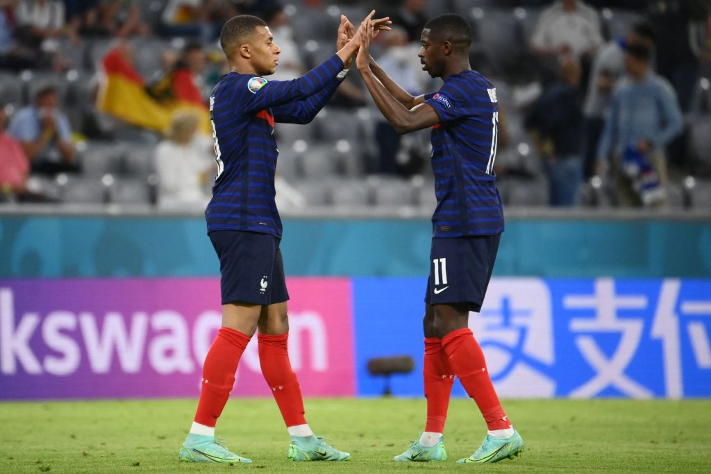 عثمان ديمبيلي وكيليان مبابي من منتخب فرنسا.. (المصدر:Gettyimages)