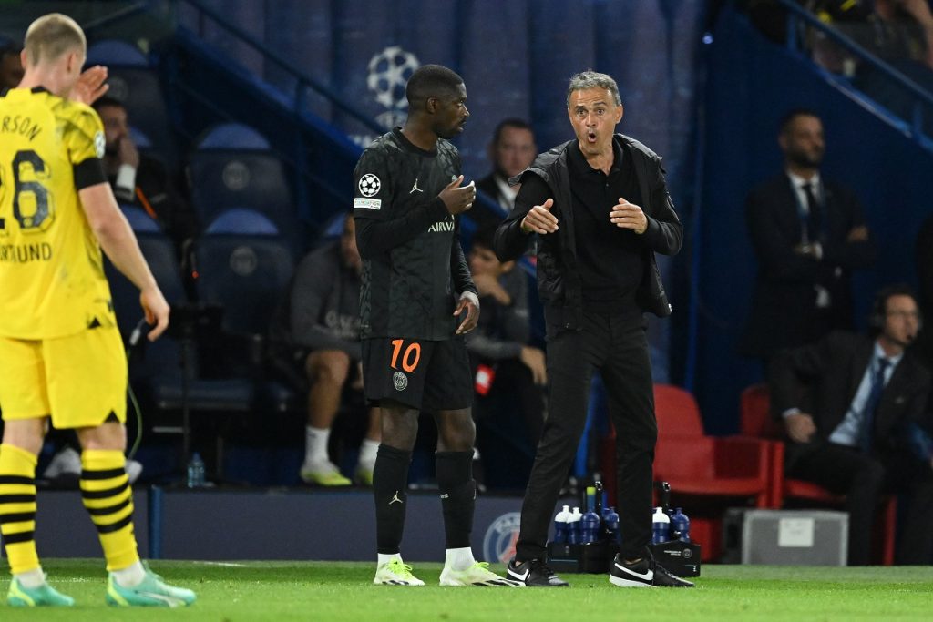 عثمان ديمبيلي - لويس إنريكي - باريس سان جيرمان - المصدر (Getty images)