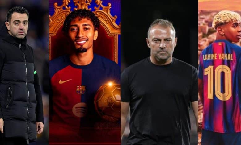 لامين يامال - هانز فليك - رافينيا - تشافي - المصدر (Getty images)