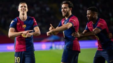 داني أولمو - إيريك جارسيا - أليخاندرو بالدي - برشلونة - المصدر (Getty images)