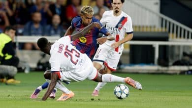 نونو مينديز - لامين يامال - باريس سان جيرمان ضد برشلونة (المصدر:Gettyimages)