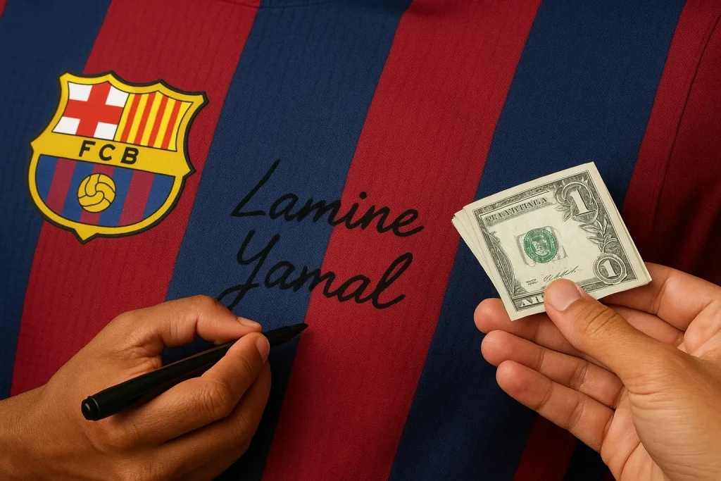 لامين يامال - قميص لاعب كرة قدم - المصدر: Chat GPT