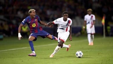 نونو مينديز - لامين يامال - باريس سان جيرمان ضد برشلونة (المصدر:Gettyimages)