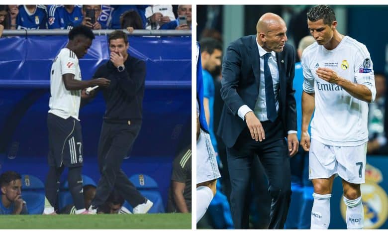 كريستيانو رونالدو - زين الدين زيدان - تشابي ألونسو - فينيسيوس جونيور - المصدر (Getty images)