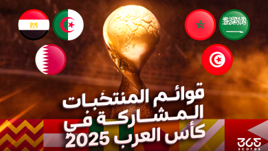 قوائم المنتخبات المشاركة في كأس العرب 2025