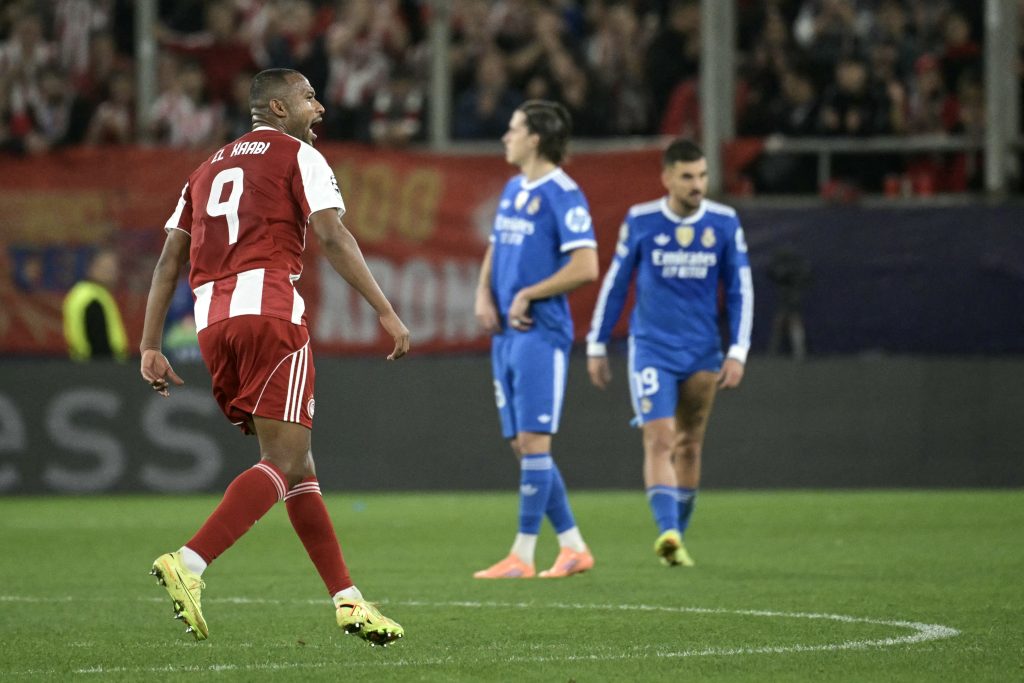 أيوب الكعبي - أولمبياكوس ضد ريال مدريد (المصدر:Gettyimages)