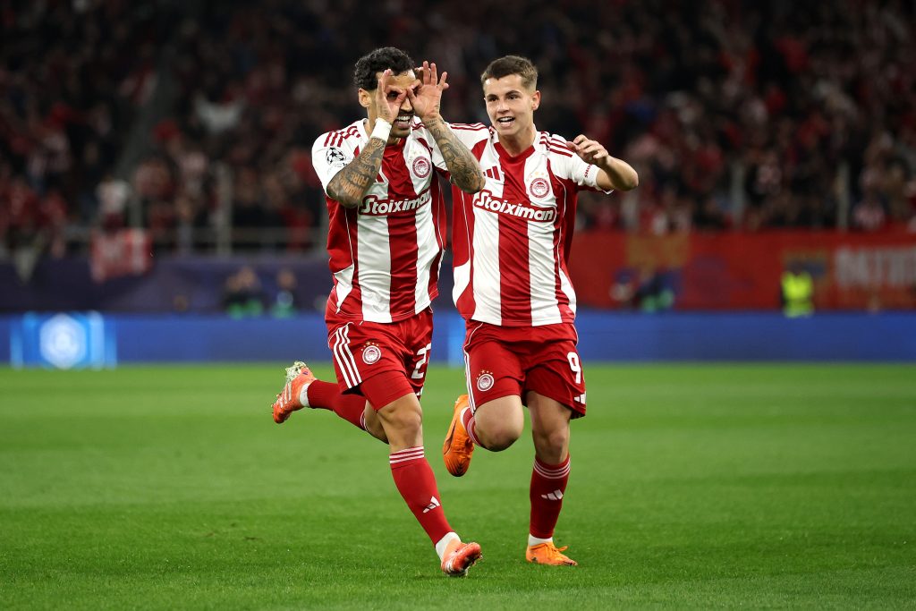 فرانشيسكو تشيكينيو - كريستوس موزاكيتيس - أولمبياكوس ضد ريال مدريد 
(المصدر:Gettyimages)