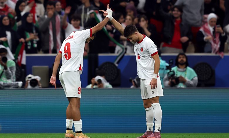 علي علوان من مباراة الأردن ضد المغرب