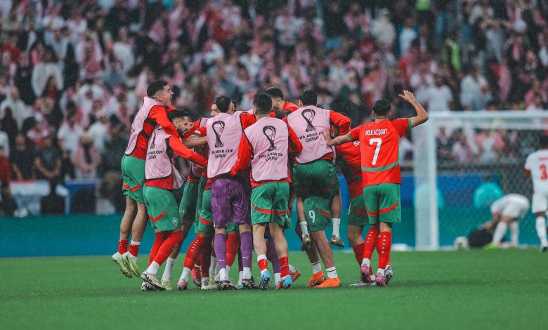 من مباراة المغرب ضد الأردن في نهائي كأس العرب