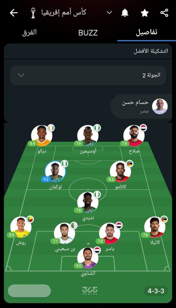تشكيلة الجولة الثانية من أمم إفريقيا 2025