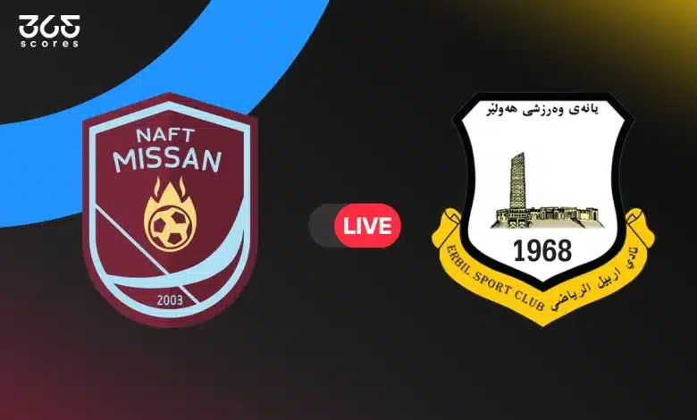مباشر مباراة أربيل ضد نفط ميسان