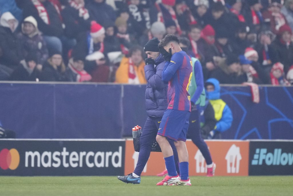 إصابة بيدري - سلافيا براج ضد برشلونة المصدر (Getty images)