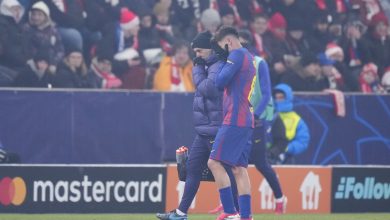 إصابة بيدري - سلافيا براج ضد برشلونة المصدر (Getty images)