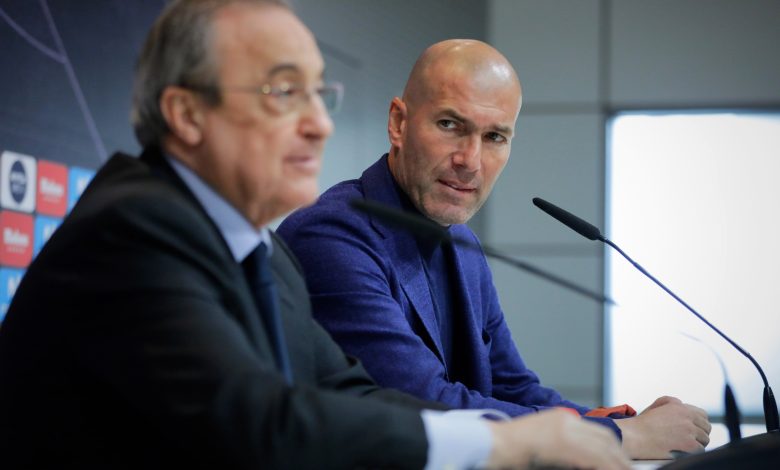 زين الدين زيدان - فلورنتينو بيريز - المصدر (Getty images)