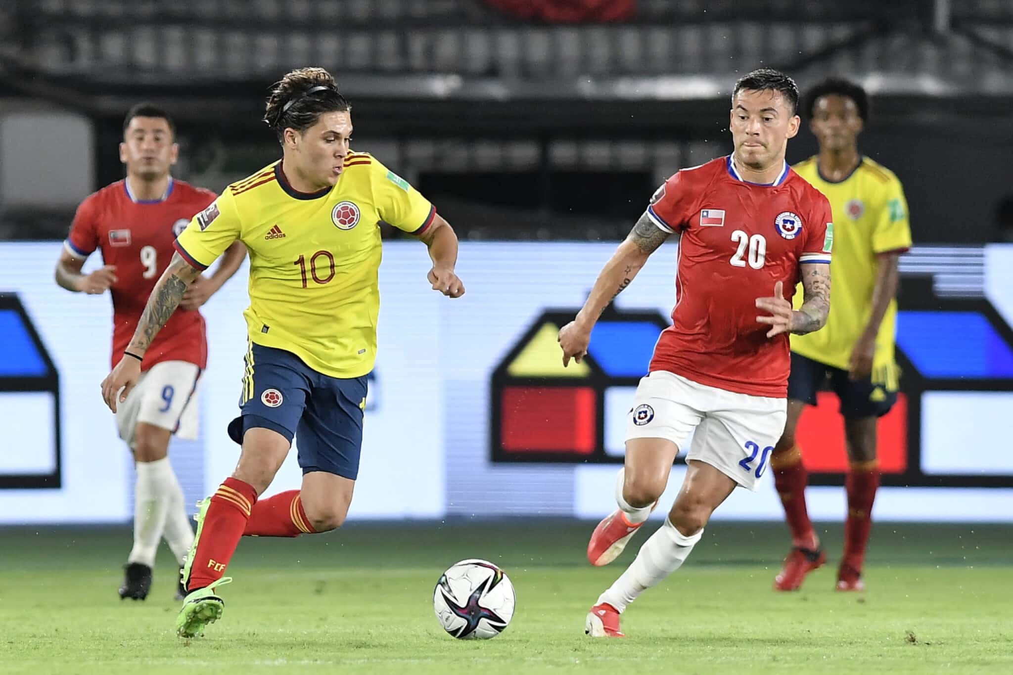 La Selección Colombia enfrentando Chile
