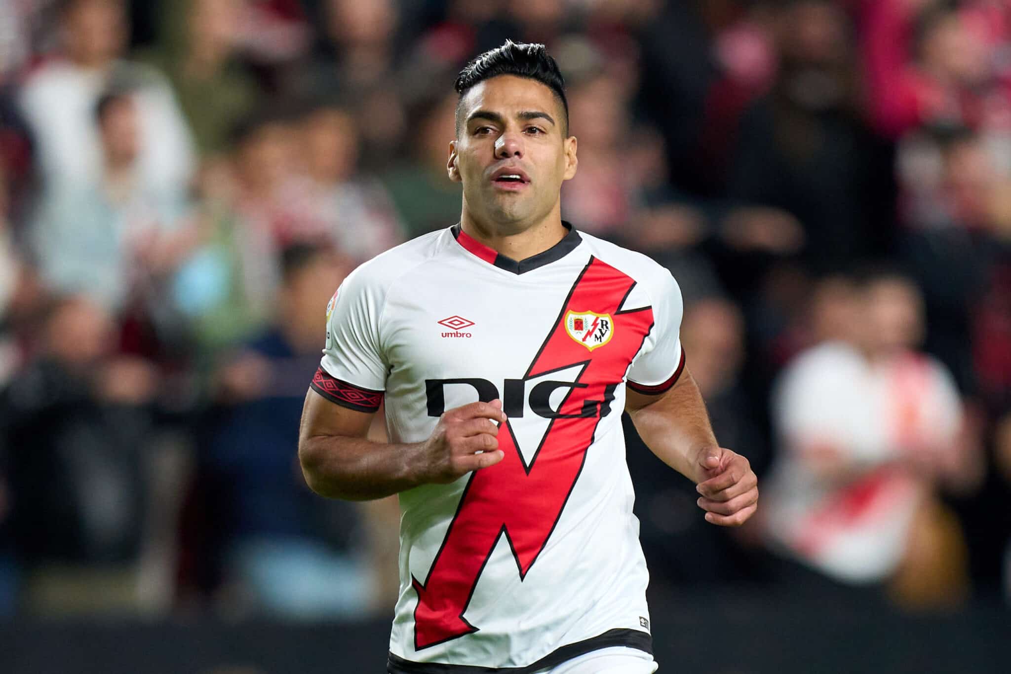 Radamel Falcao en su etapa final en el fútbol español con Rayo Vallecano