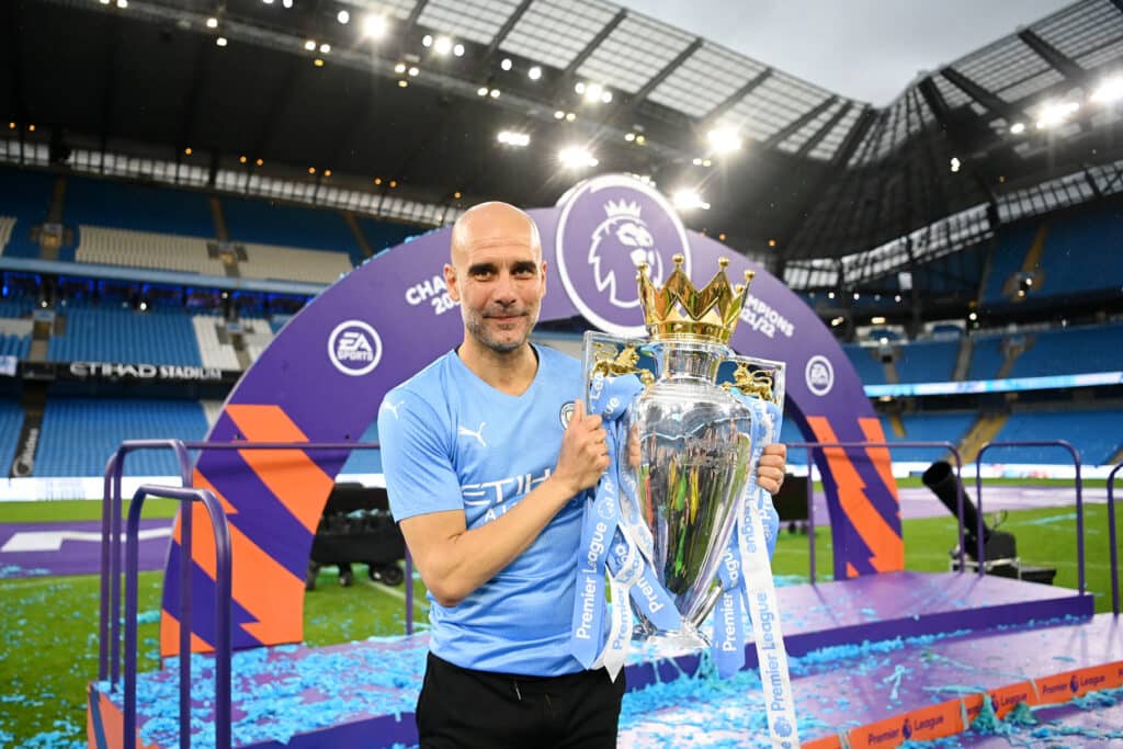 Pep Guardiola guiando una de las épocas más doradas del Manchester City. (Photo by Michael Regan/Getty Images)