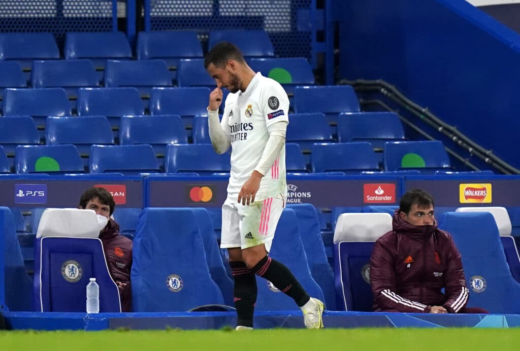 Eden Hazard tuvo un mal rendimiento en el Real Madrid, marcado por las lesiones e irregularidades. Ahora es un objetivo del Inter Miami. (Photo by Adam Davy/PA Images via Getty Images)