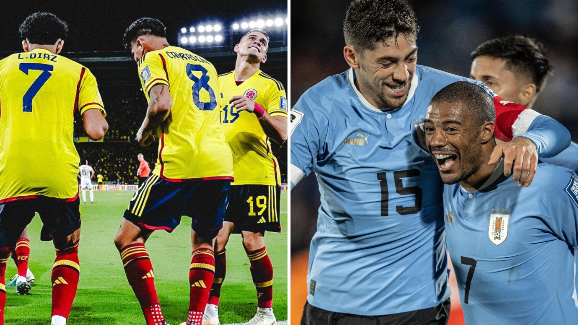 Colombia vs. Uruguay, historial de partidos por Eliminatoria