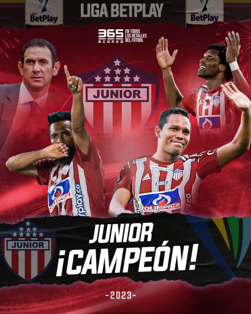 Junior es Campeón de la Liga BetPlay Dimayor 2023-II. Foto: 365Scores.