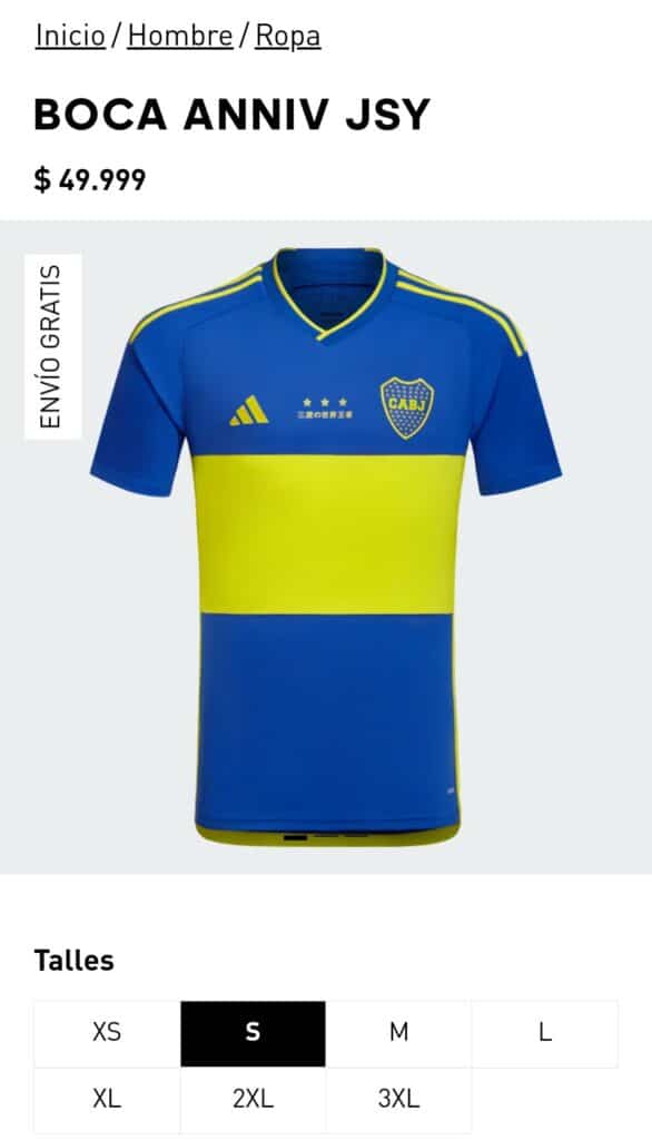la camiseta aniversario de Boca