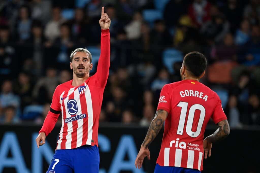 Antonie Griezmann esta jugando sus últimos partidos con el Atlético Madrid, ya que probablemente se marche a la MLS. (Photo by MIGUEL RIOPA / AFP) (Photo by MIGUEL RIOPA/AFP via Getty Images)