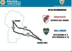 Los accesos para el superclásico en Córdoba