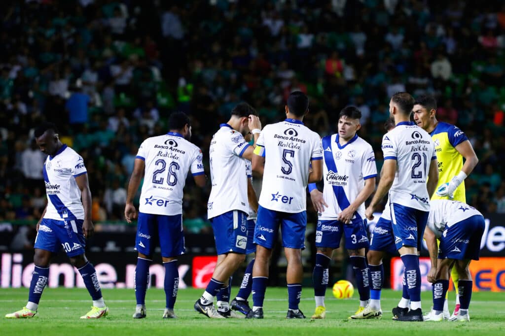 Toluca vs Puebla vs Inter Miami jugadores del Puebla en un partido contra León en el  Clausura 2024 de la Liga MX