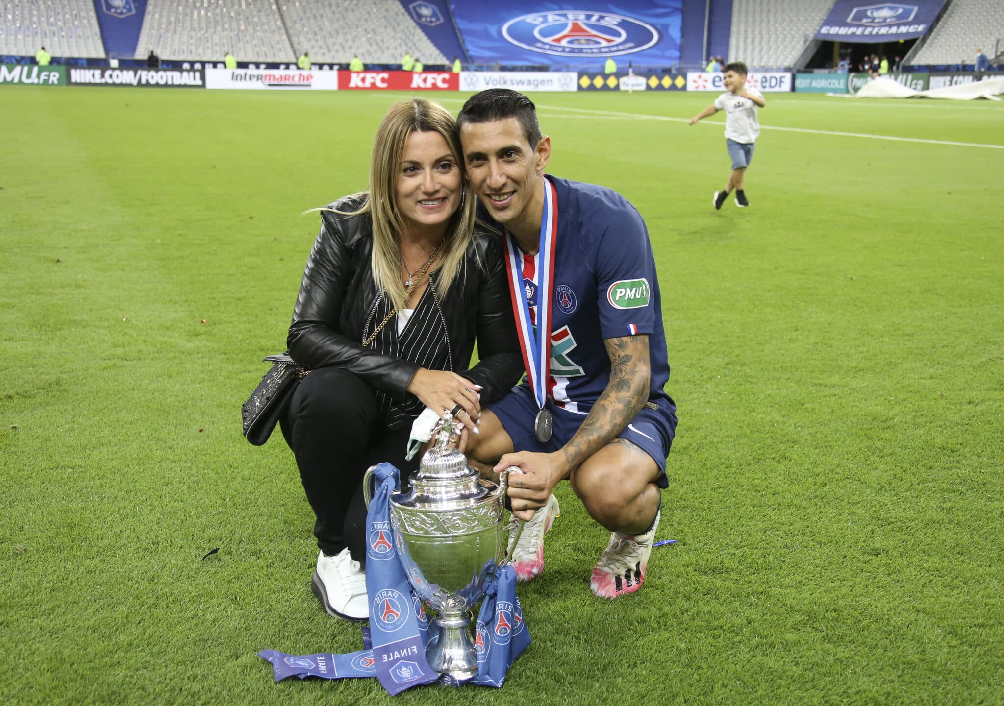 Ángel Di María y su esposa, Jorgelina Cardoso