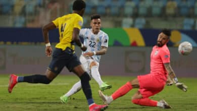 Lautaro Martínez, uno de los goleadores del último Argentina vs. Ecuador por Copa América.