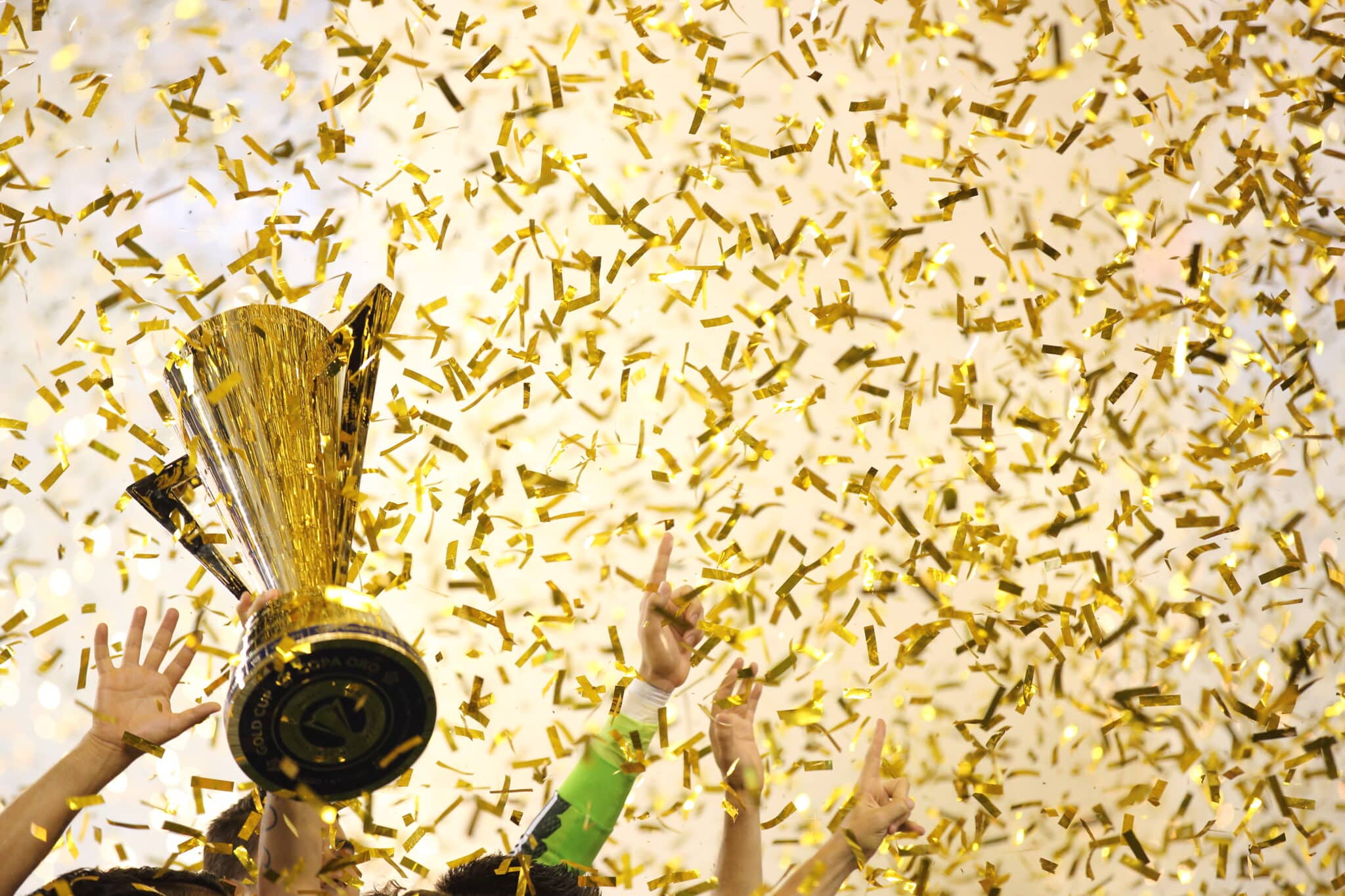 La Selección de México celebra la obtención de la Copa Oro 2015.