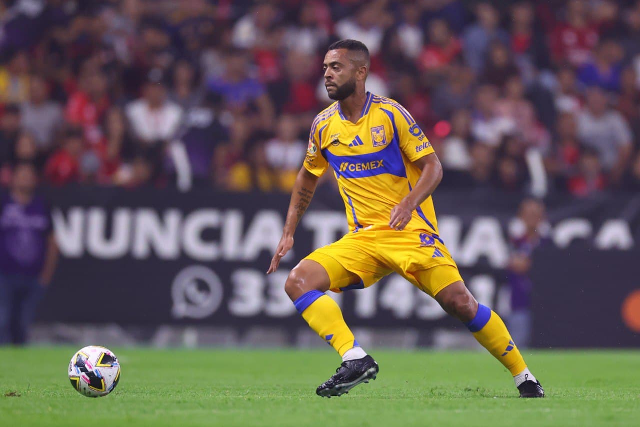 Caetano Samir, defensa de Tigres de la UANL, en un partido del Apertura 2024. Tigres vs Puebla Tigres vs Pachuca Tigres vs New York City