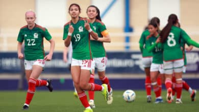 Angelique Montserrat celebra su gol en el partido de Mexico v Alemania, Femenil Sub-20, amistoso del 25 de febrero de 2024 Camerún vs México