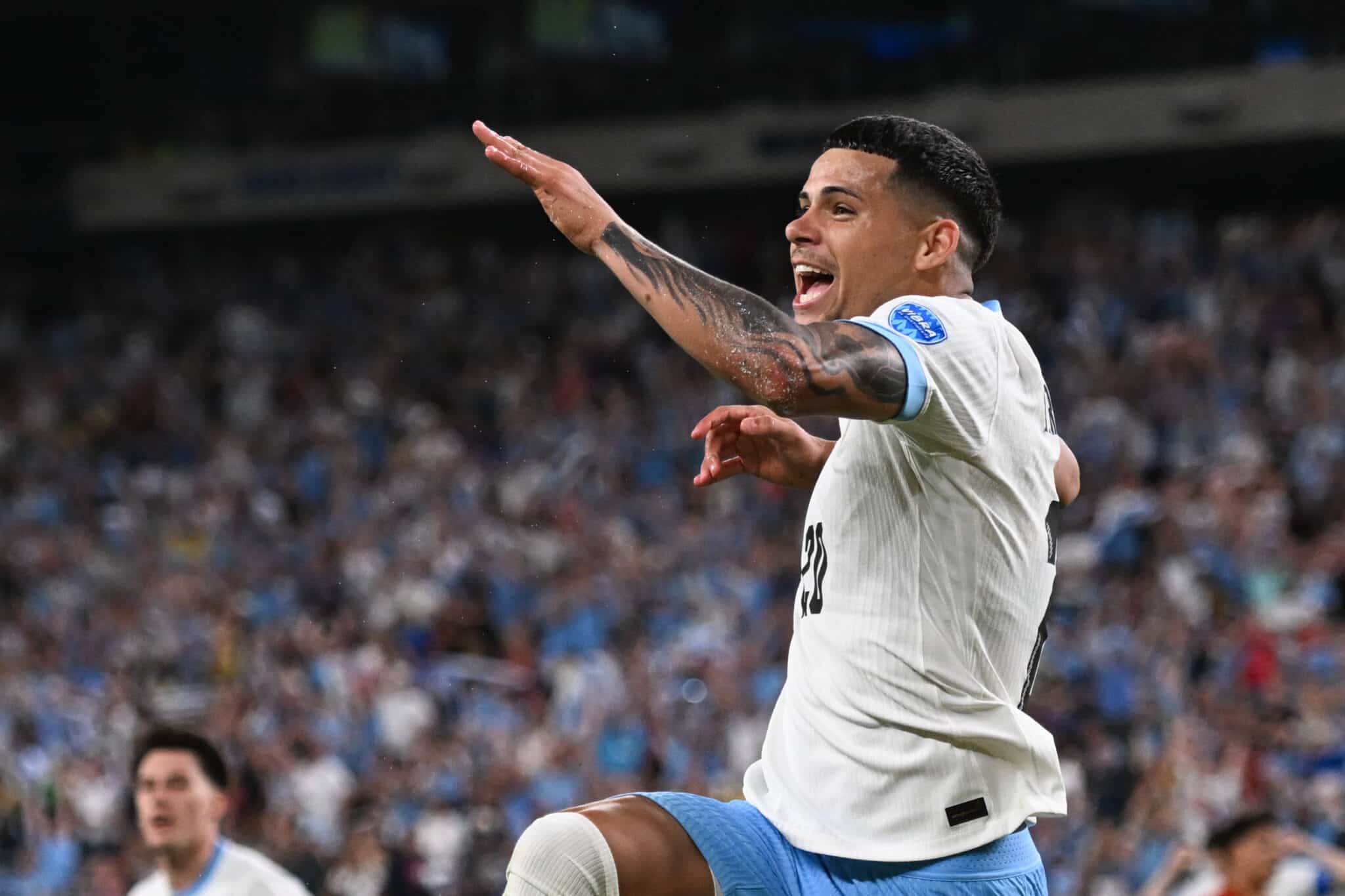 Maximiliano Araújo, jugador del Toluca. Disputando la Copa América 2024 con Uruguay.